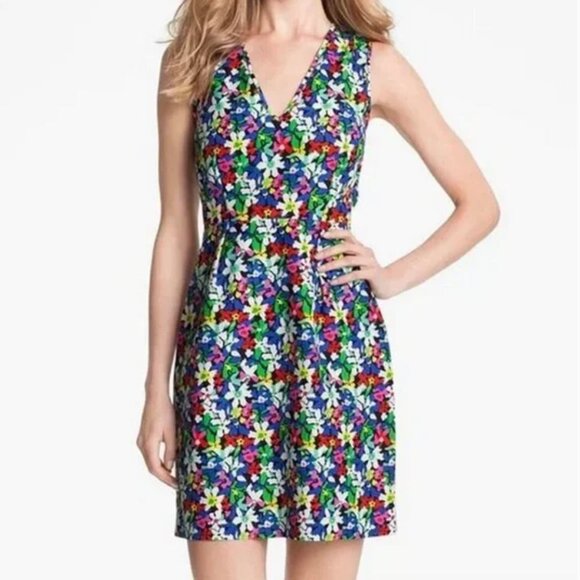 Kate Spade Mira Full Bloom V Neck Floral Sleeveless Mini Sheath Dress Size 8 - Picture 3 of 13